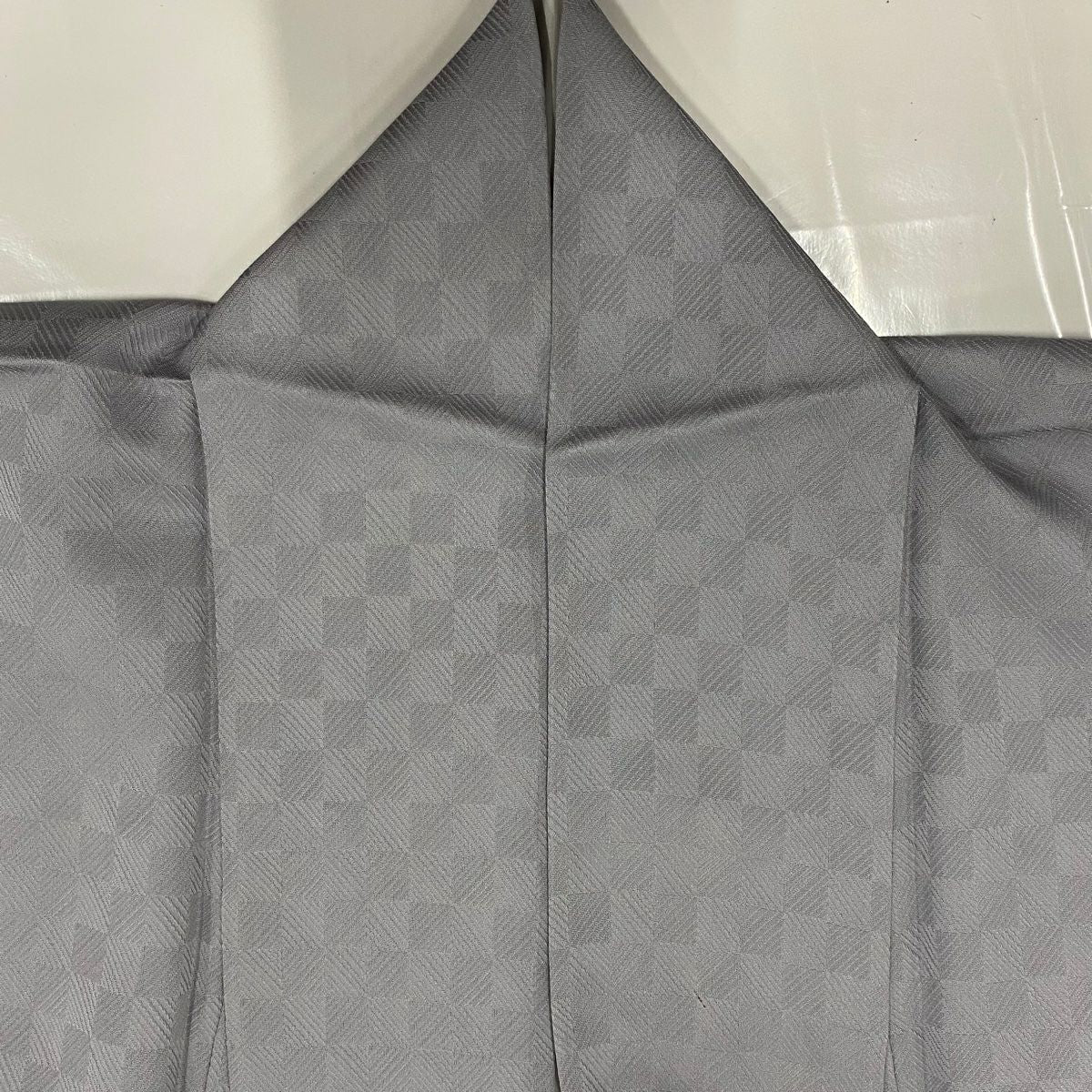 【美品】 付下 身長164.5cm 袖長64.5cm M 雙層 地紋 裾暈染 青灰 純蠶絲 秀品級