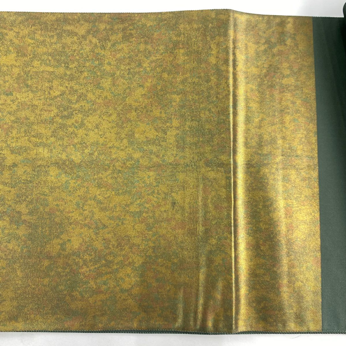 袋帶 秀品級 有落款 コシノヒロコ 幾何學圖案 金金箔 金茶 六通 純蠶絲