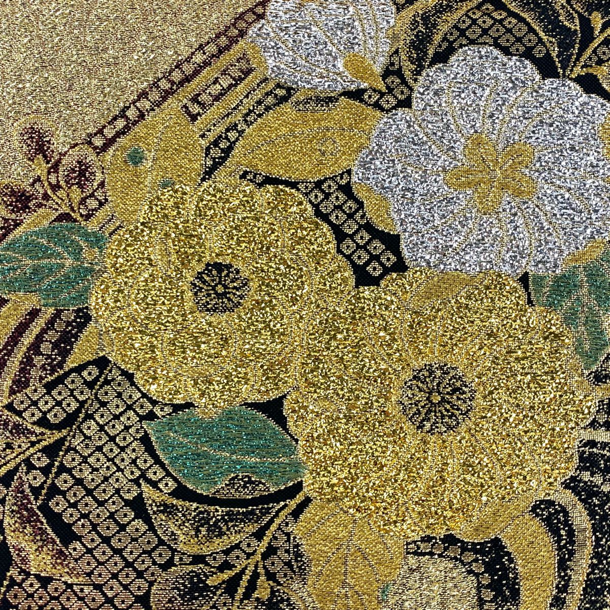 袋帶 秀品級 大和 櫻花 流水 金絲 金金箔 金色 六通 純蠶絲