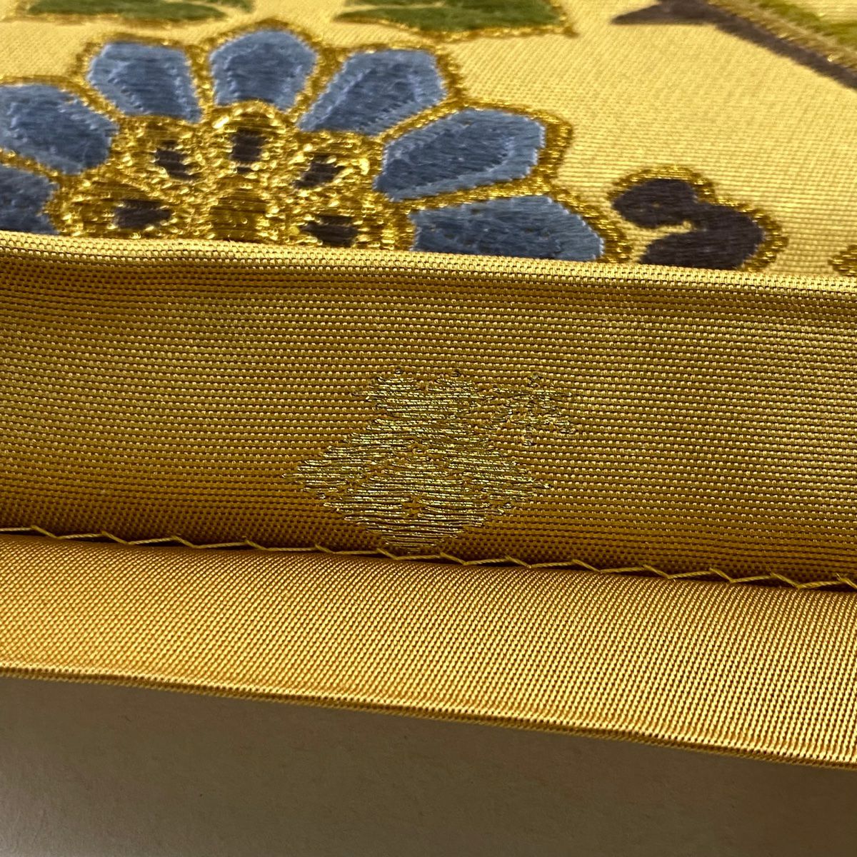 【庫存清倉】 【美品】 袋帶 名品級 附落款 本家加納 有栖川 華紋 唐織 金銀絲 金色 六通 純蠶絲