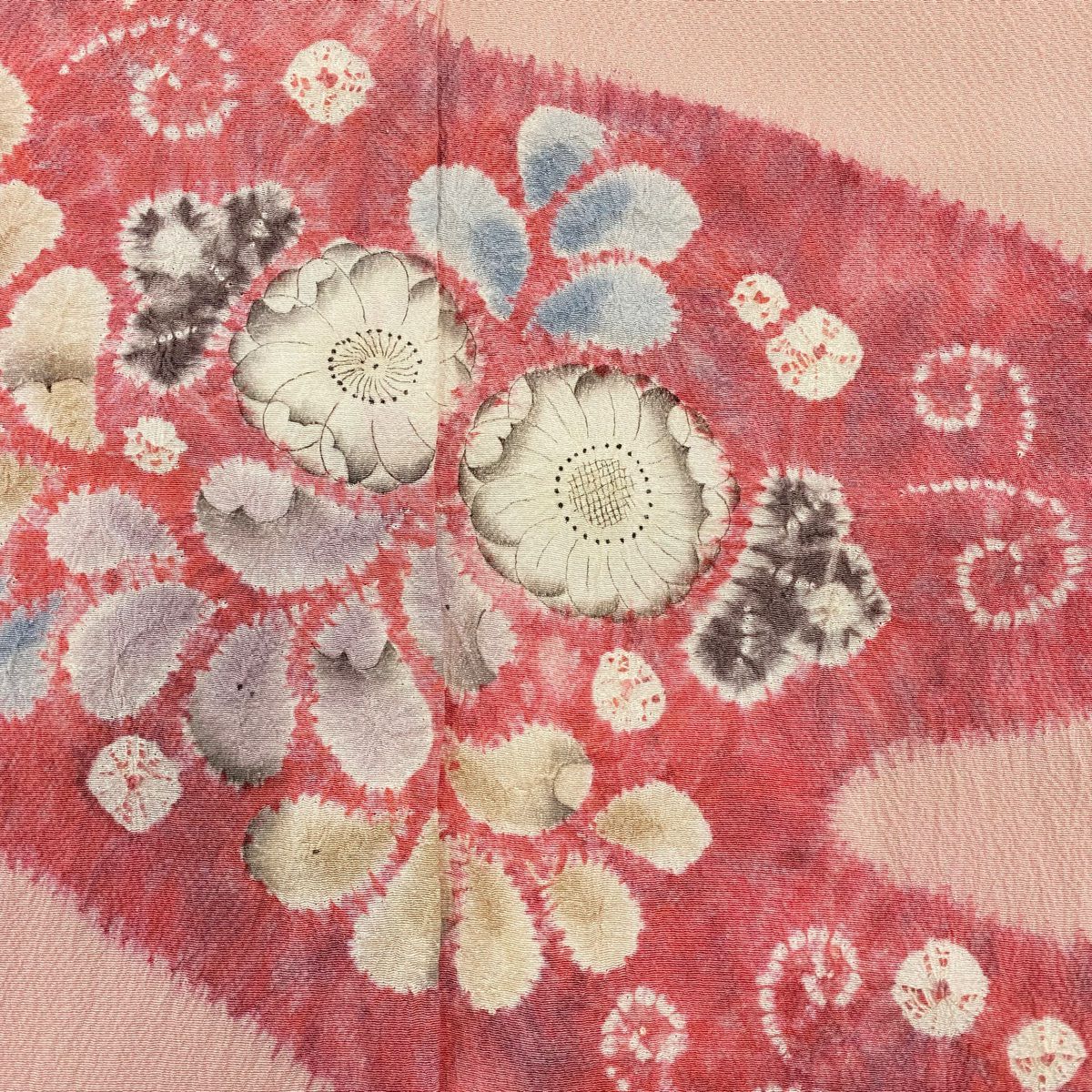 【庫存清倉】訪問服 身長151cm 袖長61cm S 雙層 瀧泰 有落款 辻花染 霞 粉紅 純蠶絲 名品級