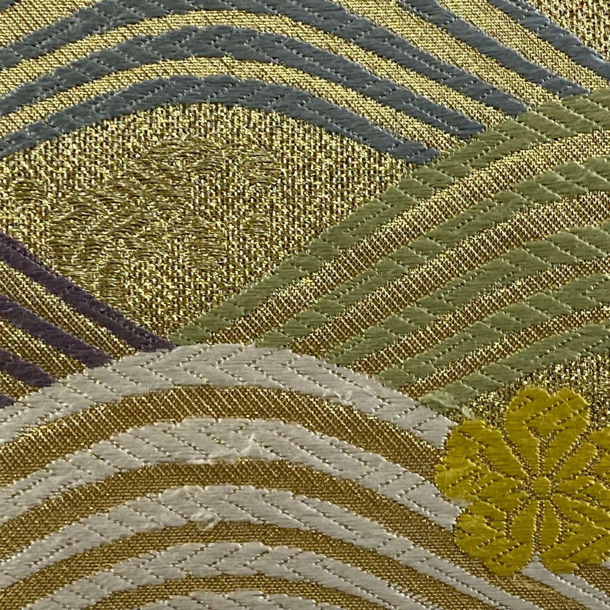 袋帶 秀品級 波櫻 金金箔 金絲 金色 六通 純蠶絲