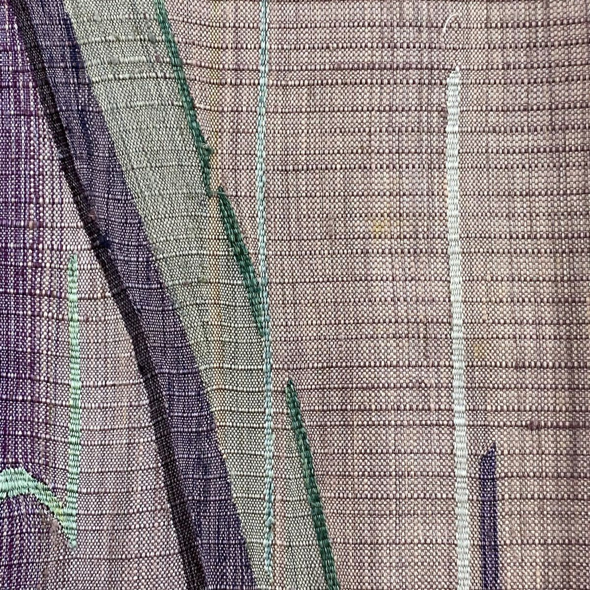 袋帶 優品級 波 幾何圖案 淺紫色 大鼓圖案 純蠶絲