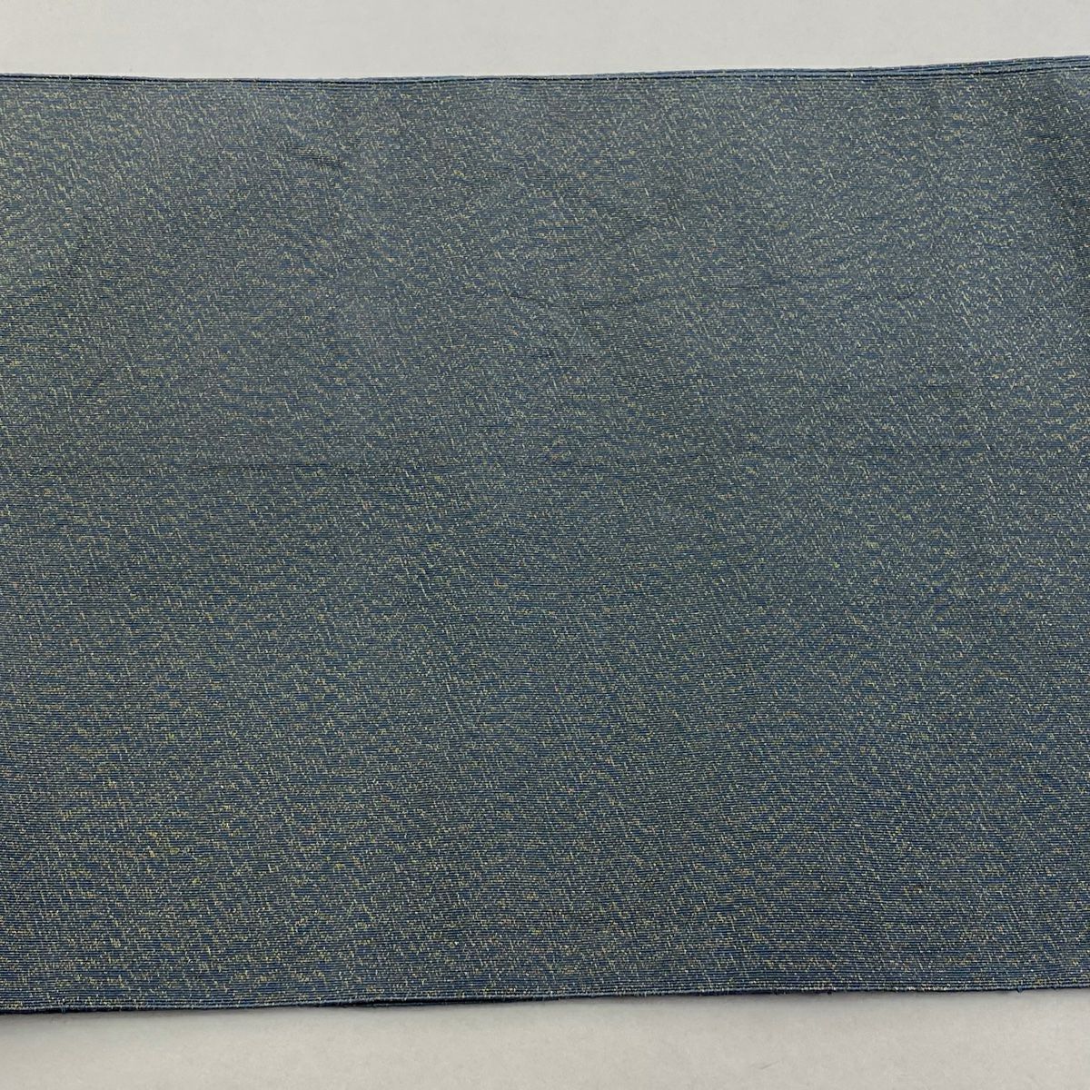【美品】 名古屋帶 名品級 松樹葉仕立 雙層八寸名古屋帶 金通 灰綠 純蠶絲