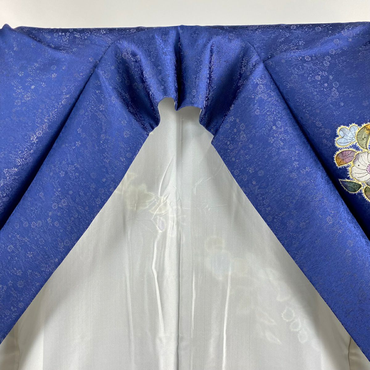 【美品】振袖禮服 身長167cm 袖長69cm L 雙層 徳永憲峯 落款あり 辻花染 金通し 金銀彩 青紫 純蠶絲 逸品級