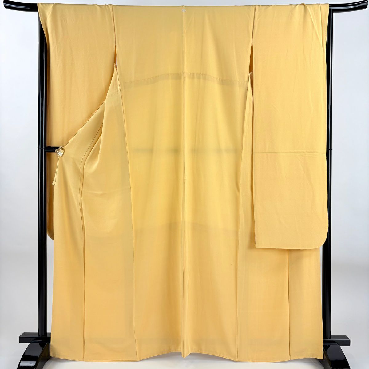 【庫存清倉】振袖禮服 身長164.5cm 袖長67cm M 雙層 山吹 純蠶絲 名品級 一個紋