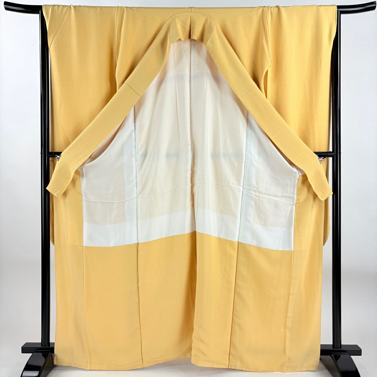 【庫存清倉】振袖禮服 身長164.5cm 袖長67cm M 雙層 山吹 純蠶絲 名品級 一個紋
