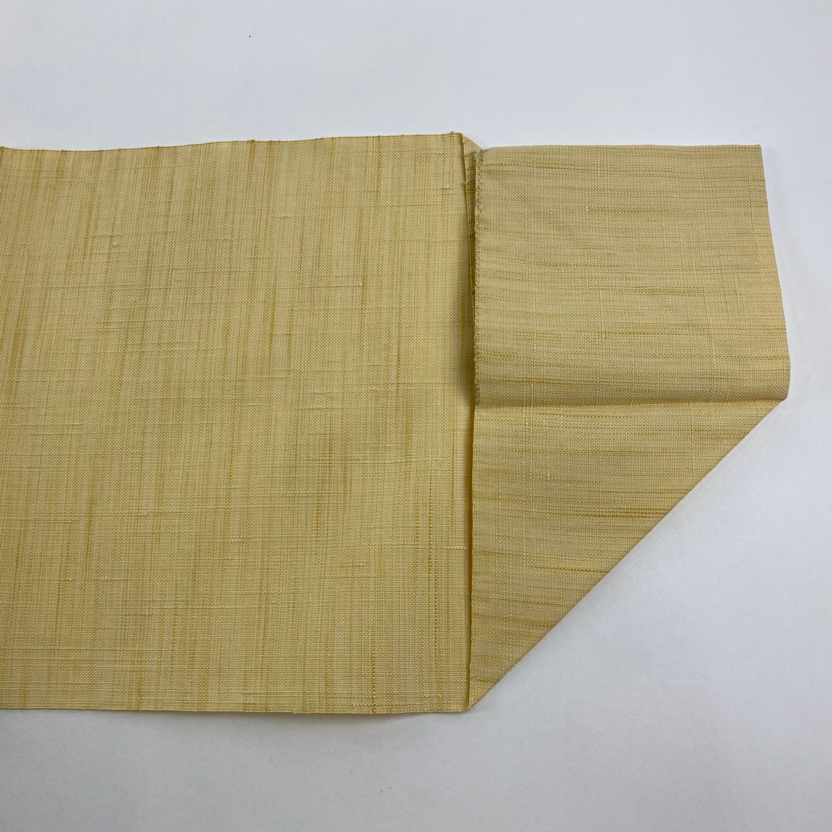 【美品】 名古屋帶 優品級 八寸名古屋帶 松樹葉仕立 草花紋紋 銀線 米色 純蠶絲