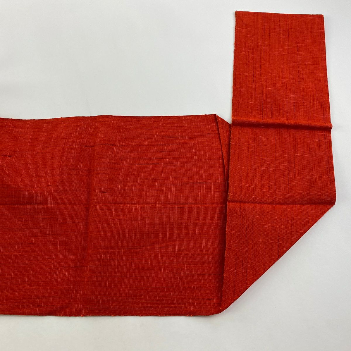 【美品】 名古屋帶 優品級 松樹葉仕立 八寸名古屋帶 草花紋紋 青海波 紅 純蠶絲