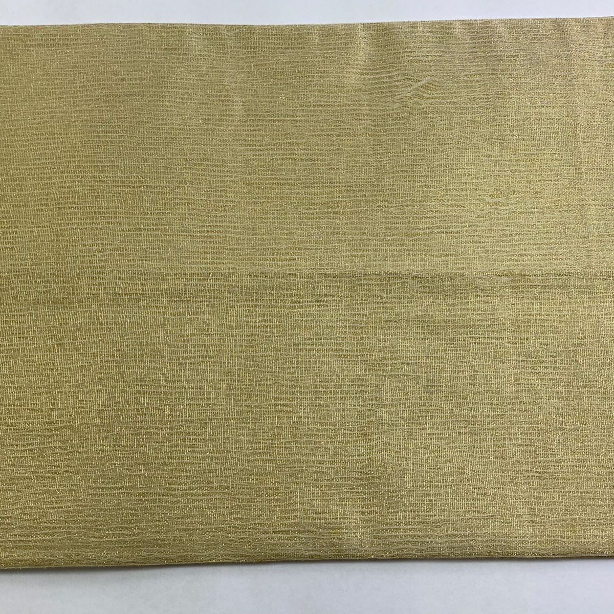 袋帶 秀品級 夏帶 草花紋紋 扇子面 金銀彩 金 純蠶絲