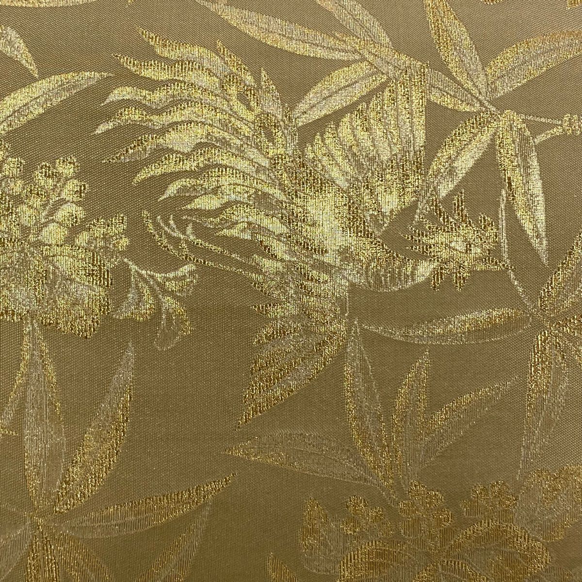 【美品】 袋帶 秀品級 關西仕立 草花紋紋 鳥 金絲 粉紅 全通 純蠶絲