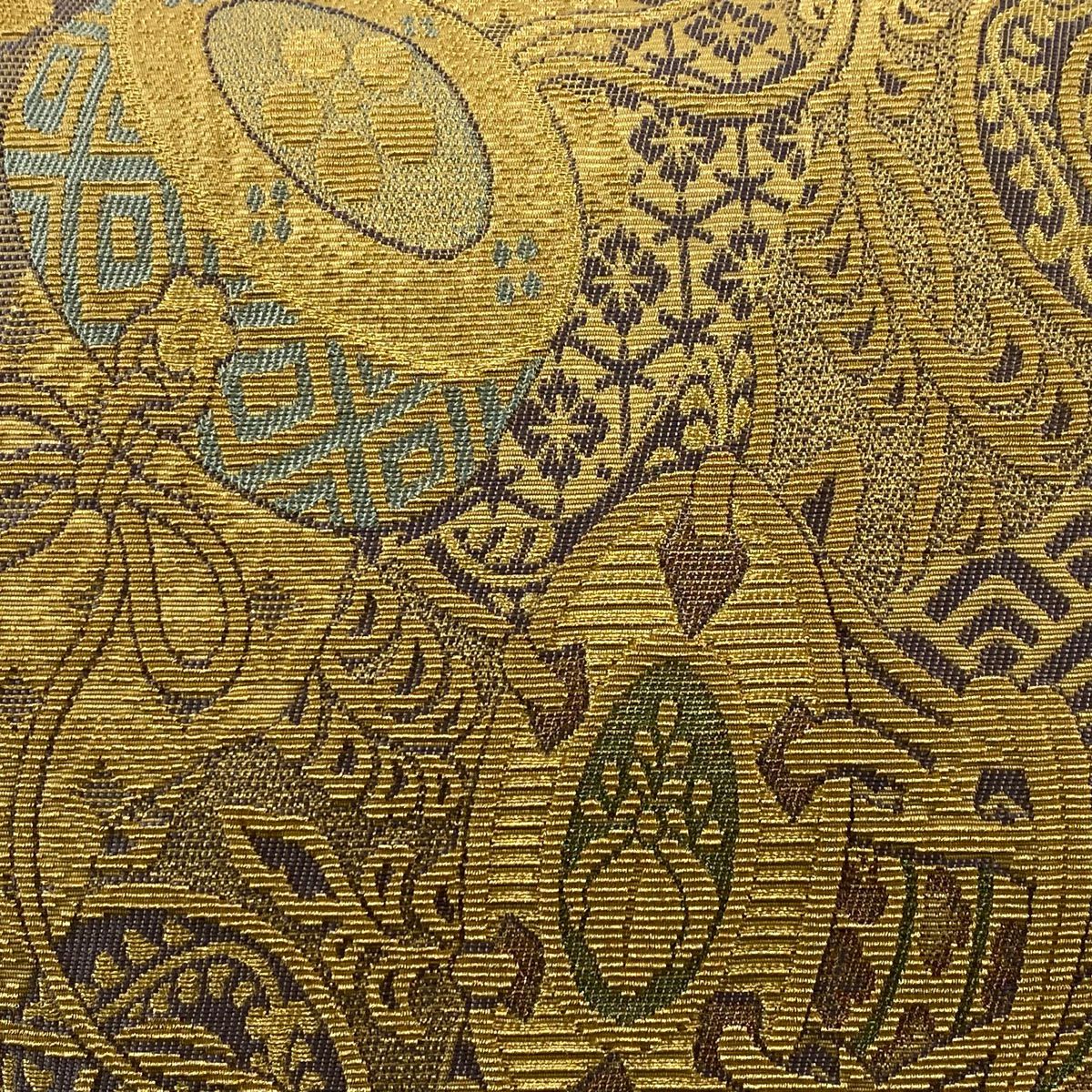 【庫存清倉】 袋帶 名品級 鼓 太鼓 金銀絲 灰紫 六通 純蠶絲