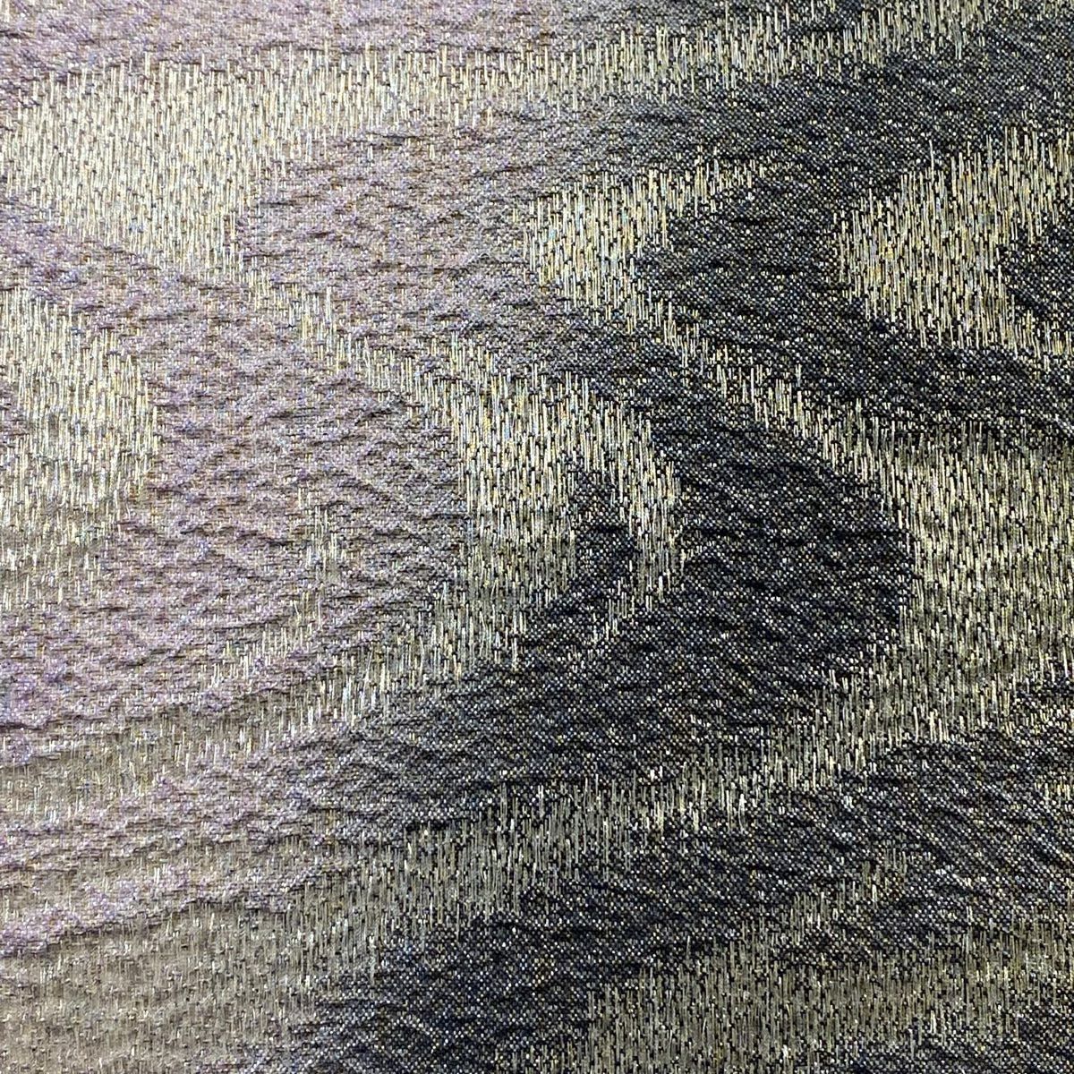 【庫存清倉】 【美品】 袋帶 名品級 流水 銀通 金金箔 淺紫 全通 純蠶絲