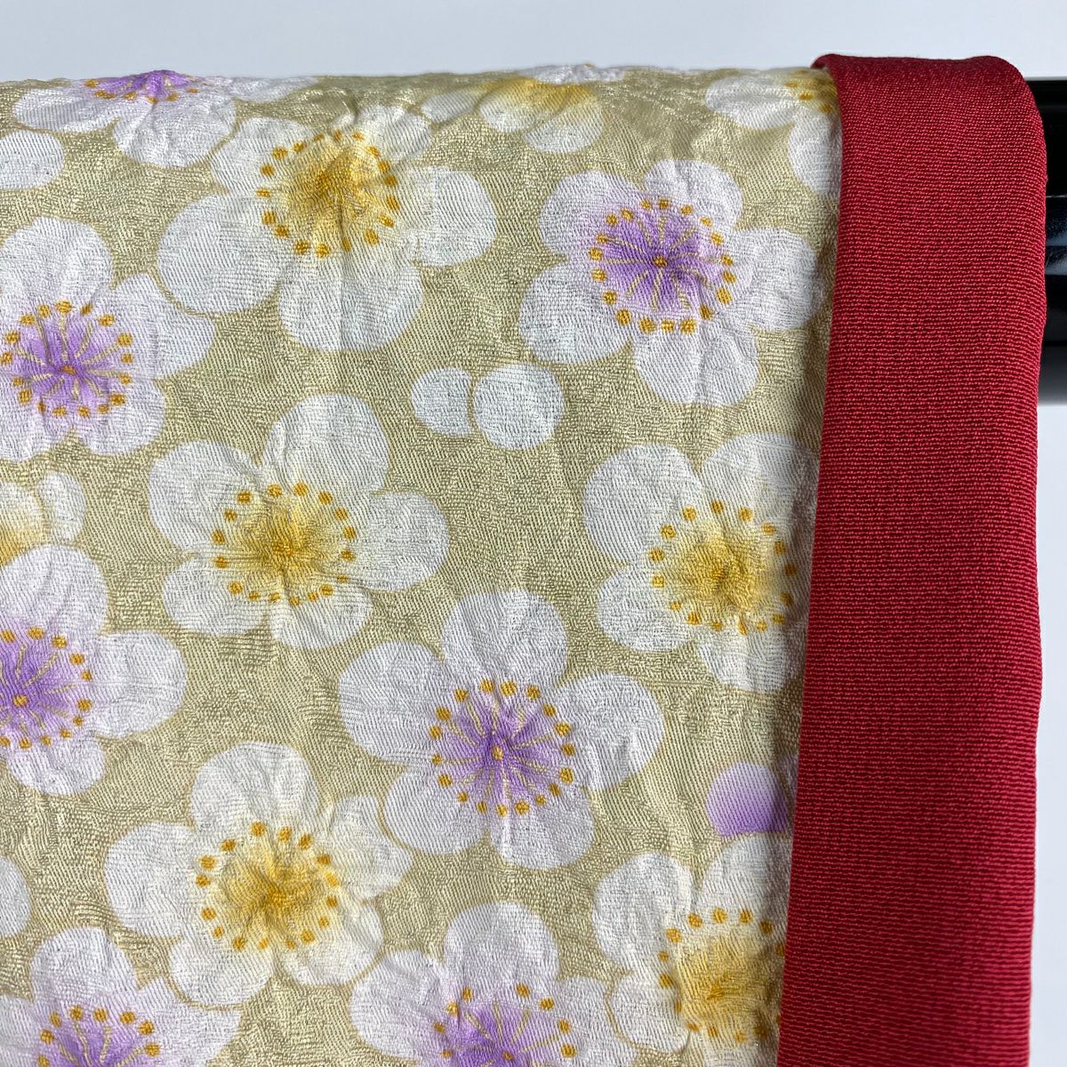 【美品】振袖禮服 身長167cm 袖長68cm L 雙層 櫻花 鞠 金銀彩 絞染 紅 純蠶絲 逸品級