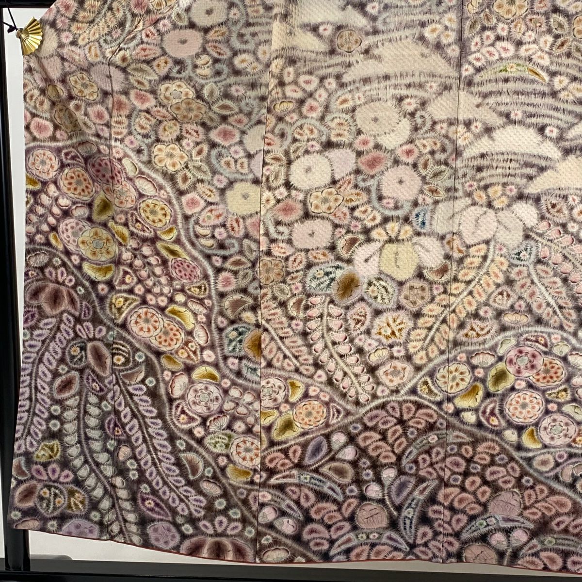 【美品】訪問服 身長155cm 袖長63.5cm S 雙層 京屋林藏 有落款 辻花染 漸層 淡小豆 純蠶絲 逸品級
