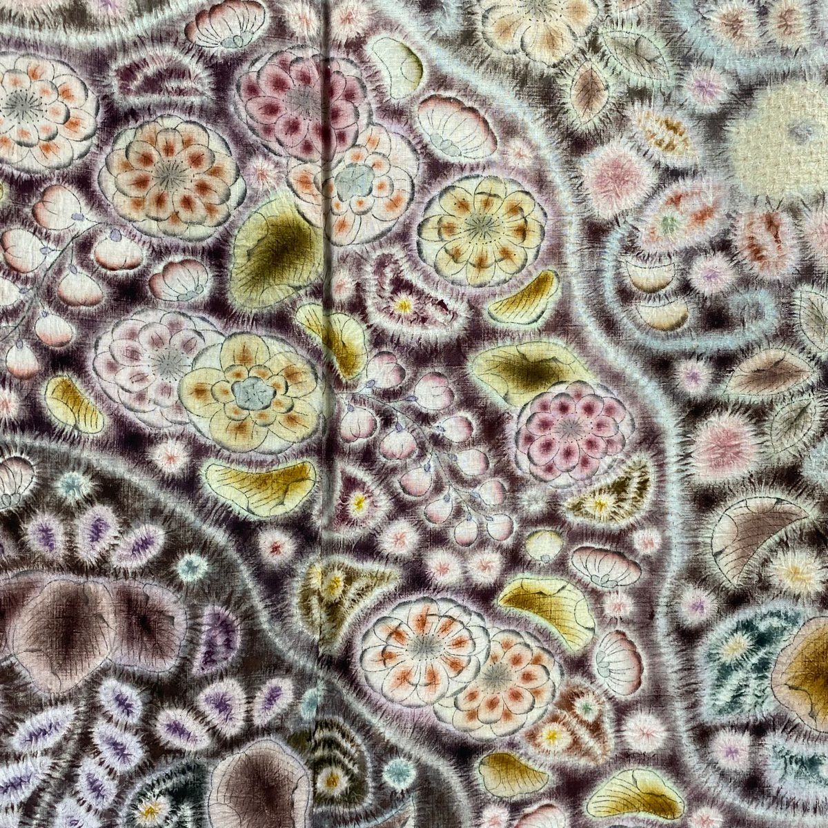 【美品】訪問服 身長155cm 袖長63.5cm S 雙層 京屋林藏 有落款 辻花染 漸層 淡小豆 純蠶絲 逸品級