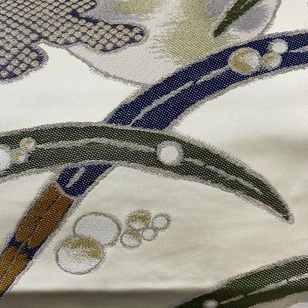 【庫存清倉】 袋帶 名品級 月 露芝 金絲 奶油 六通 純蠶絲