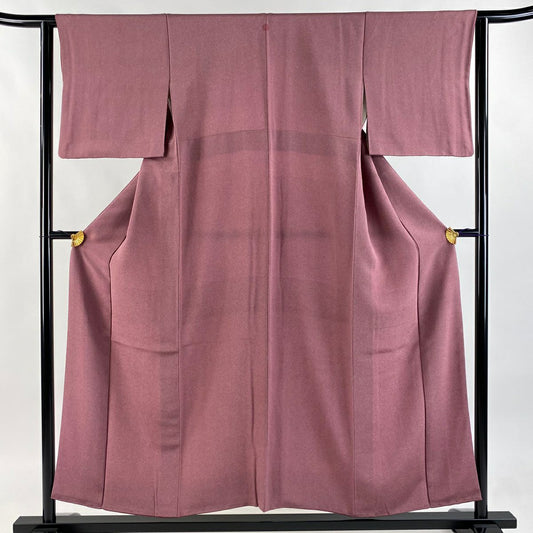 江戶小紋 身長153.5cm 袖長62.5cm S 雙層 落款 鮫文樣 草木染 紅紫 純蠶絲 秀品級 一個紋