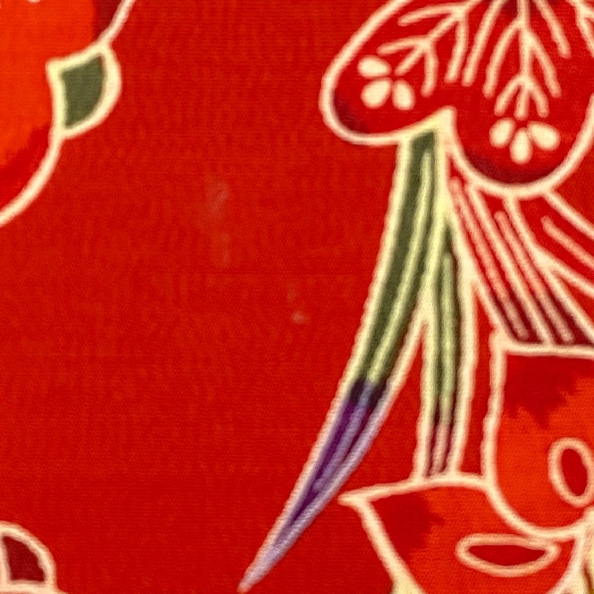 【美品】 袋帶 名品級 松樹竹子梅花 菖蒲 紅 純蠶絲