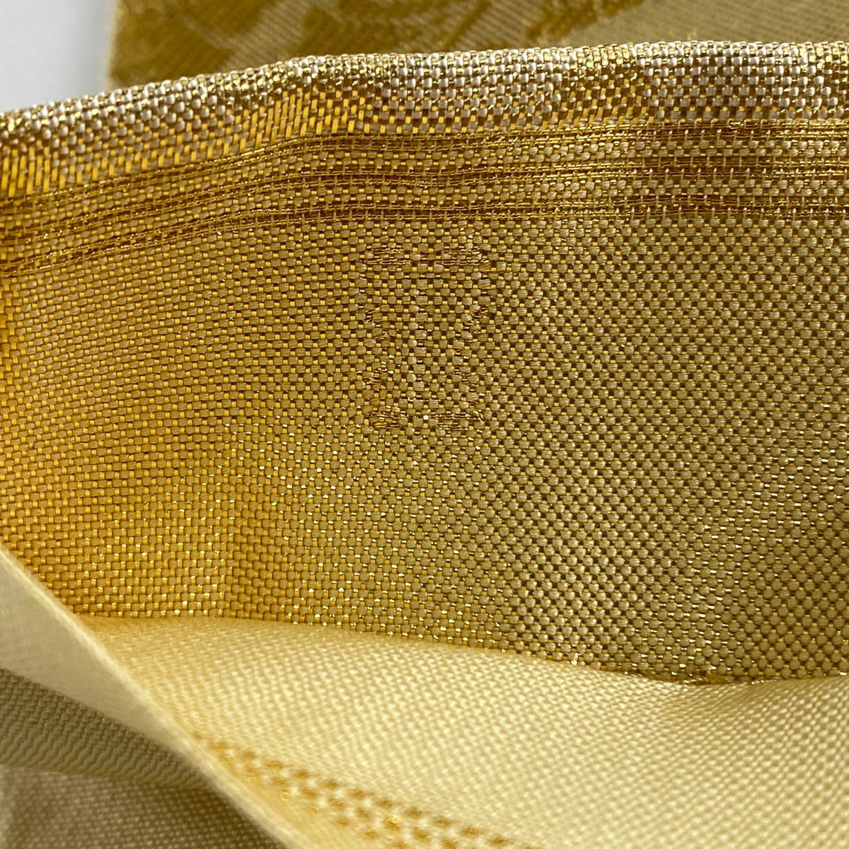 【庫存清倉】 袋帶 名品級 川島織物 附落款 扇子面 華紋 金絲 金金箔 金色 六通 純蠶絲