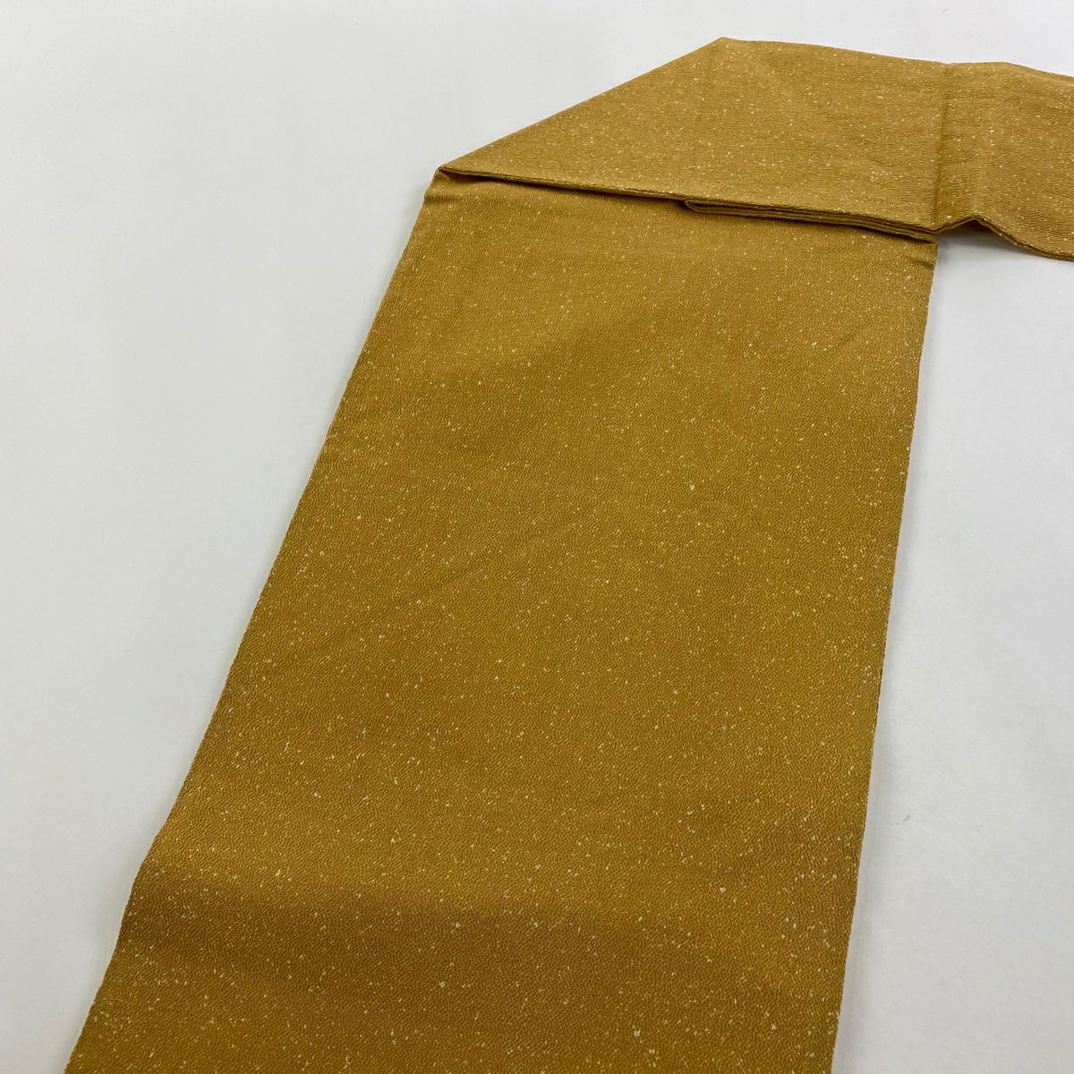 【美品】 名古屋帶 秀品級 青椒 圓紋 絞織 山吹色 純蠶絲