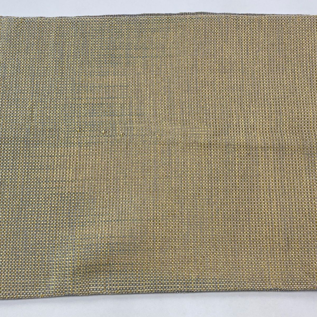 【庫存清倉】 【美品】 袋帶 名品級 菱格子 金絲 米色 大鼓圖案 純蠶絲
