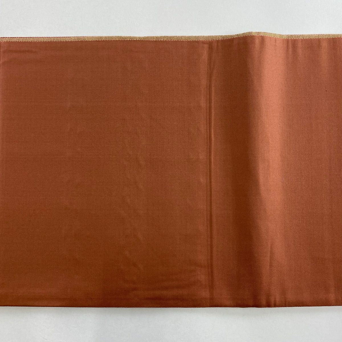 【美品】 袋帶 秀品級 段紋 幾何學 金絲 金金箔 淺茶 紋樣 純蠶絲