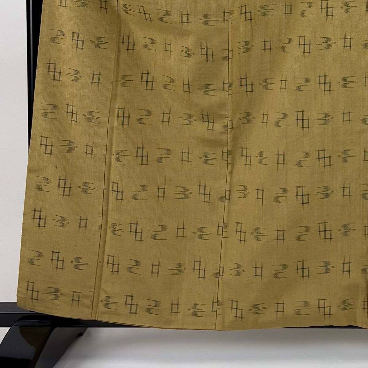 【美品】 紬織 身長161cm 袖長64cm M 雙層 燕 井桁 黃土 純蠶絲 名品級