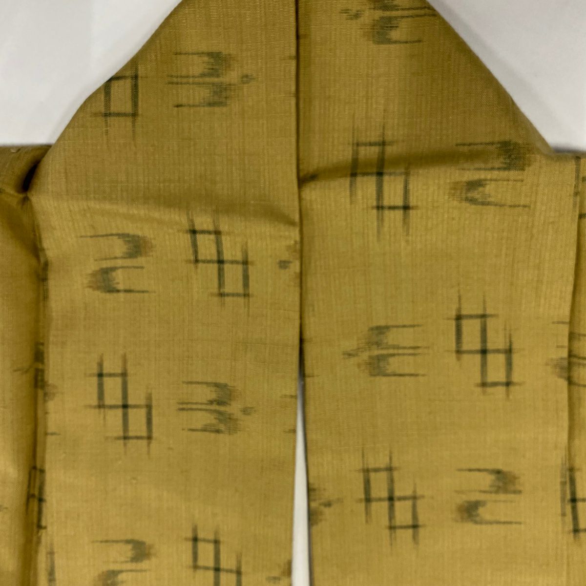 【美品】 紬織 身長161cm 袖長64cm M 雙層 燕 井桁 黃土 純蠶絲 名品級