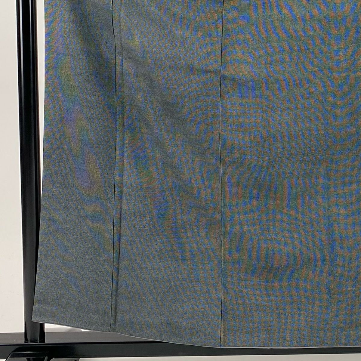 【美品】 江戶小紋 身長160cm 袖長61.5cm S 雙層 落款あり 角通し 黑灰 純蠶絲 名品級