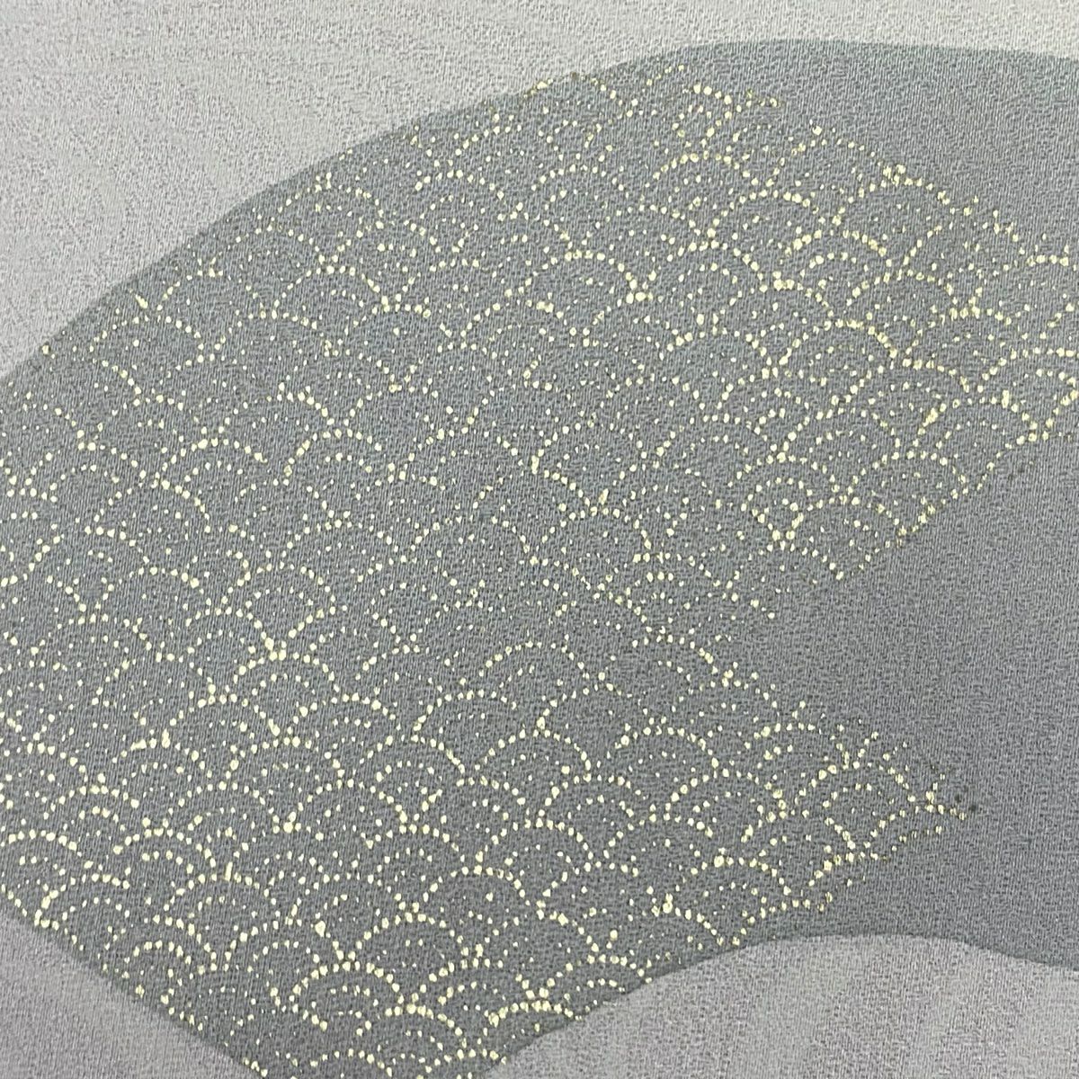 付下 身長160cm 袖長64.5cm M 雙層 扇子面 枝花 刺繡 金彩裝飾 淡紫 純蠶絲 優品級