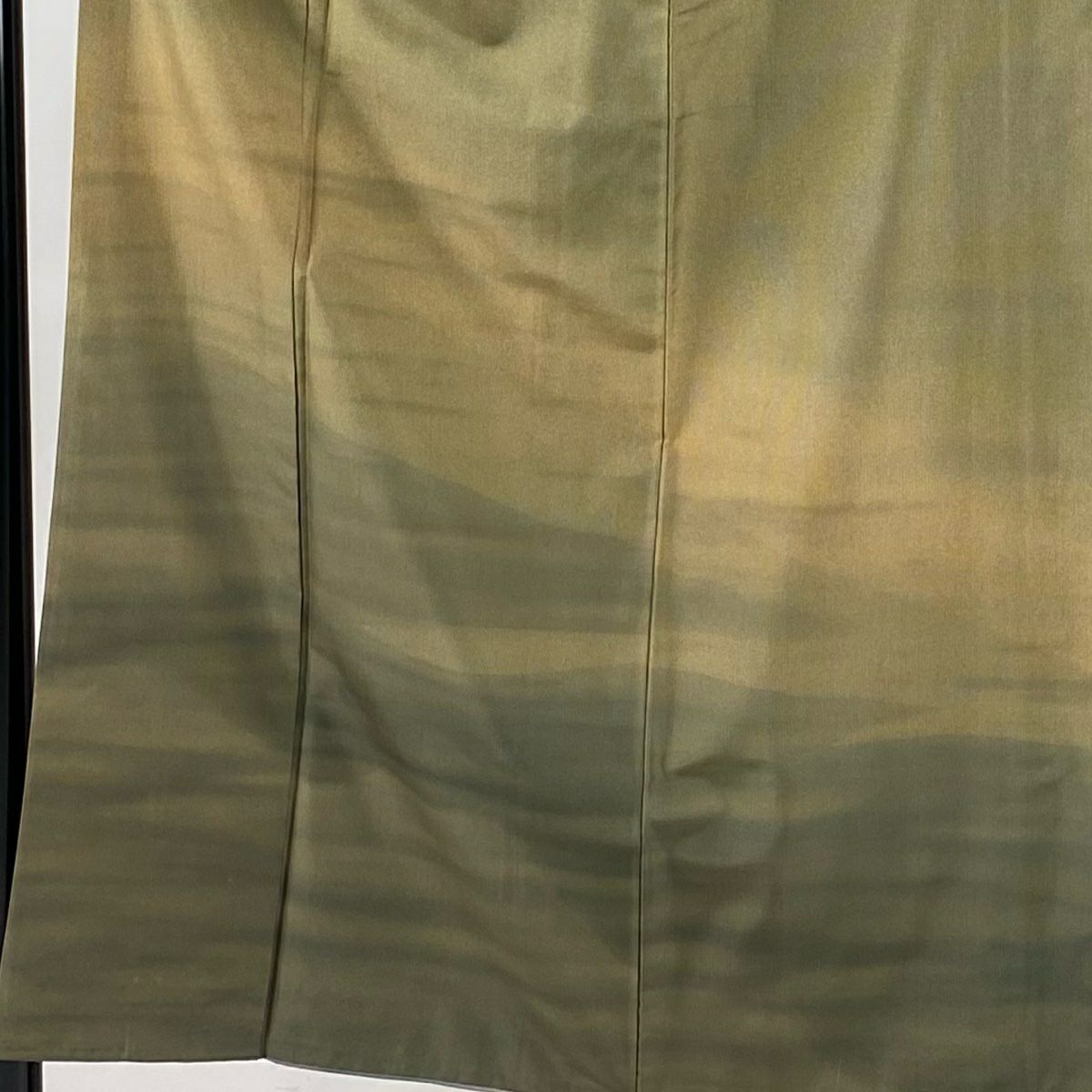 【美品】 付下 身長151.5cm 袖長62cm S 雙層 紬織織 霞暈染 茶 純蠶絲 秀品級
