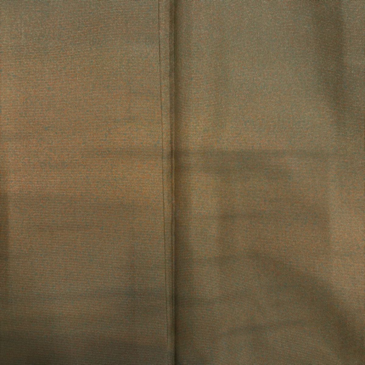 【美品】 付下 身長151.5cm 袖長62cm S 雙層 紬織織 霞暈染 茶 純蠶絲 秀品級