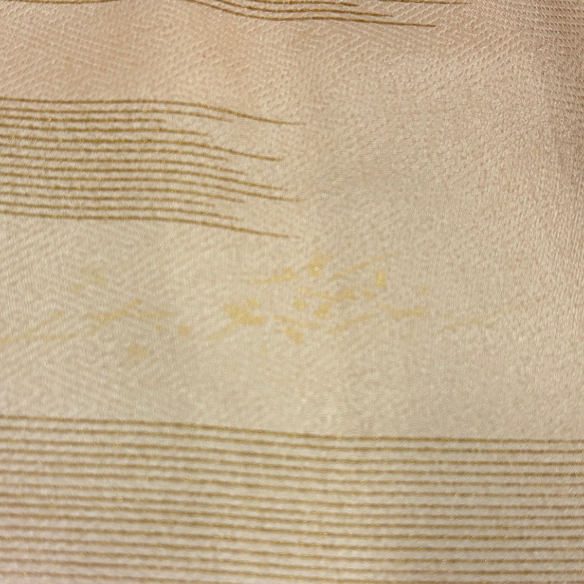 付下 身長157.5cm 袖長63.5cm S 雙層 衝立 松樹竹子梅花 金糸 刺繡 淺橙 純蠶絲 優品級