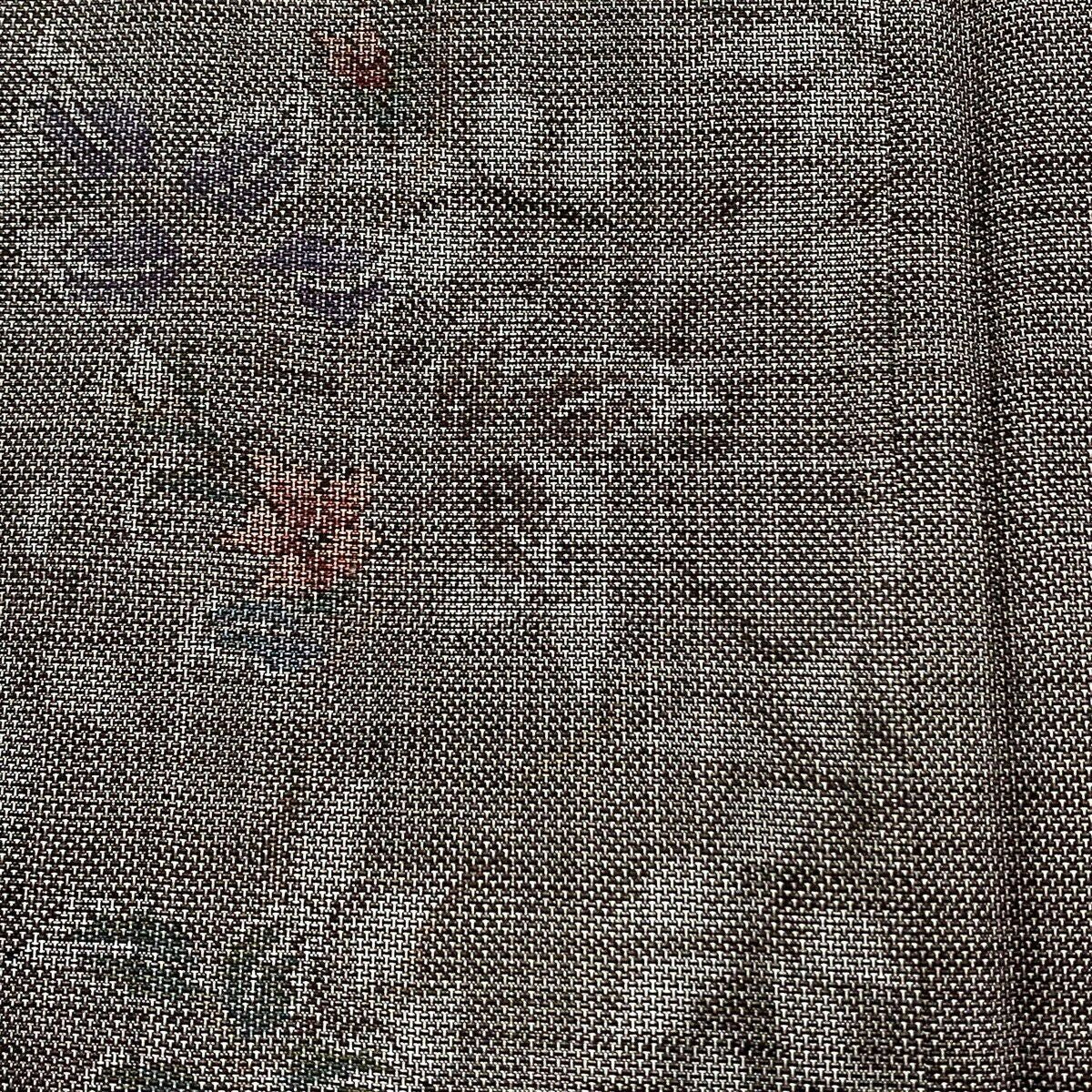 【美品】 紬織織 身長170.5cm 袖長69cm L 雙層 草花紋紋 焦茶 純蠶絲 名品級