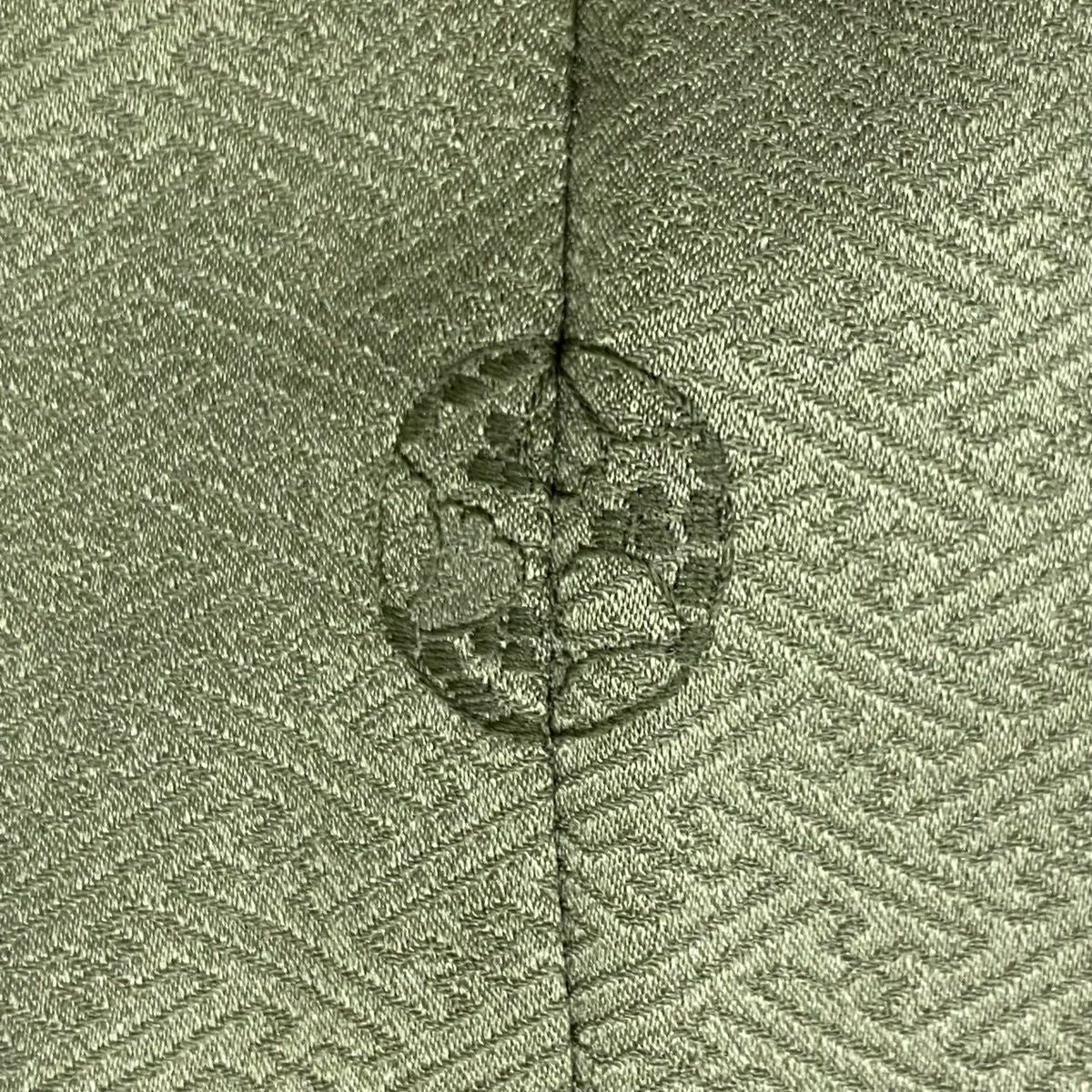 付下 身長156cm 袖長64cm M 雙層 鏡裏文 流水刺繡 絞染 淺綠 純蠶絲 秀品級 一個紋