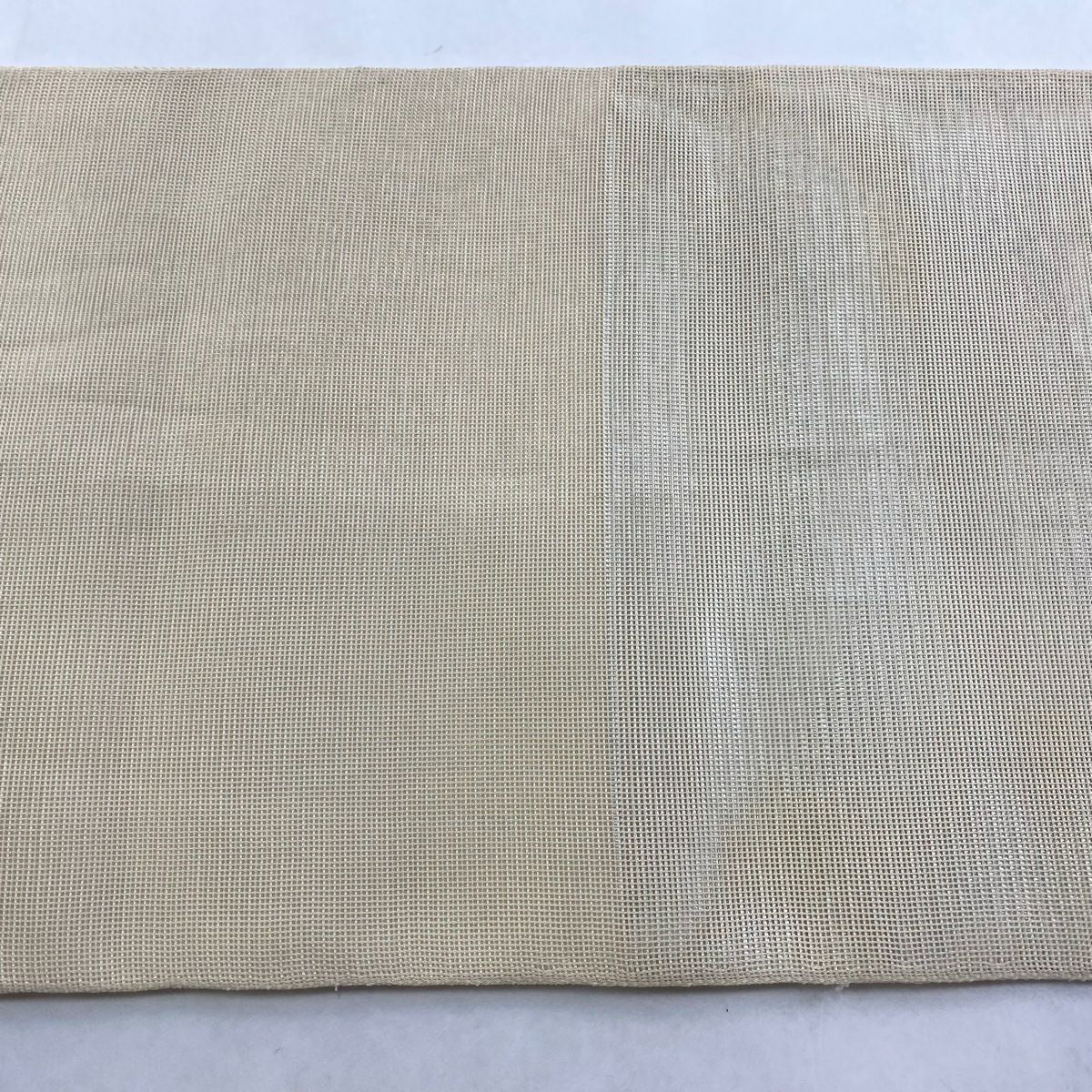 【美品】 袋帶 秀品級 夏帶 紗 関西裁縫 間垣 金金箔 米色 お太鼓柄 純蠶絲