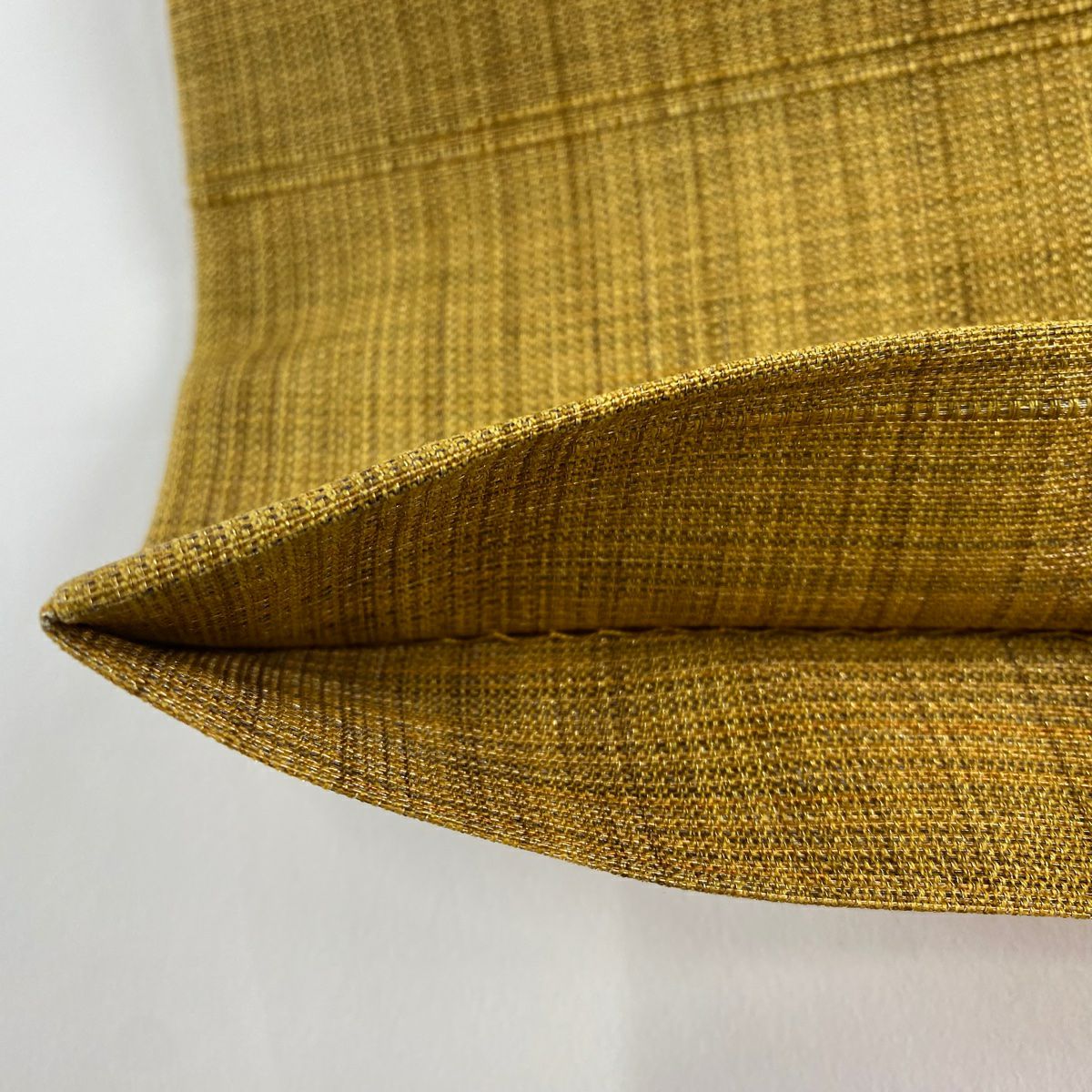 【美品】 袋帶 秀品級 縞 幾何學圖案 金通 山吹茶 純蠶絲 お太鼓柄