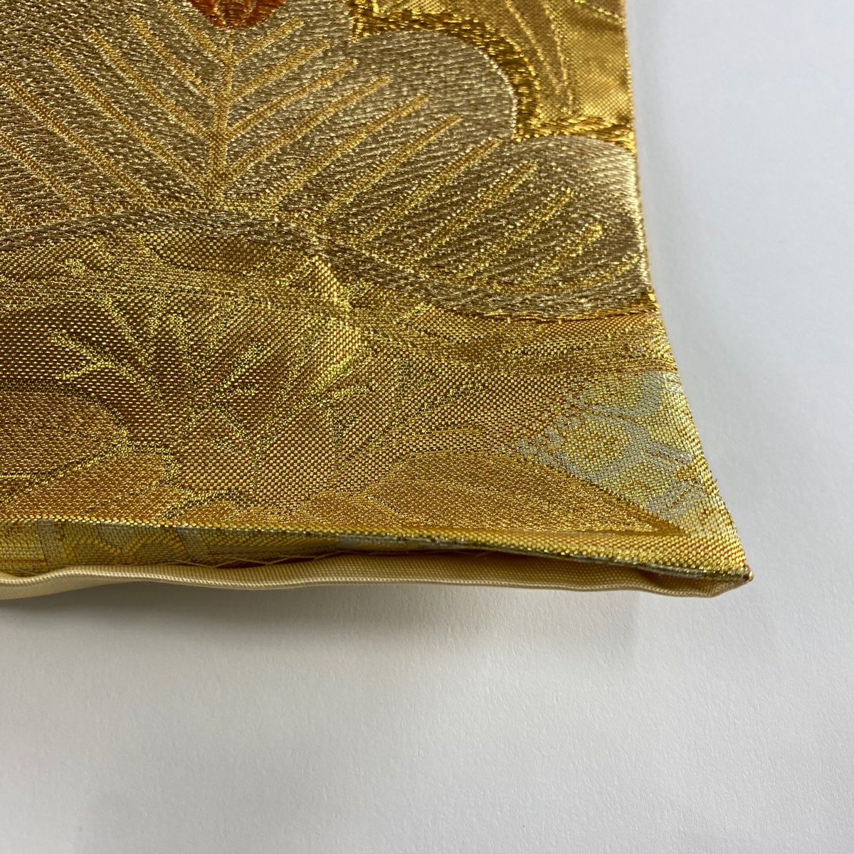 袋帶 秀品級 松樹竹子梅花 蜀江文 金絲 金金箔 金色 六通 純蠶絲