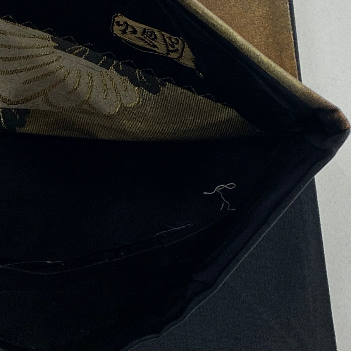 【美品】 袋帶 秀品級 草花紋紋 波 金金箔 金絲 茶綠 六通 純蠶絲