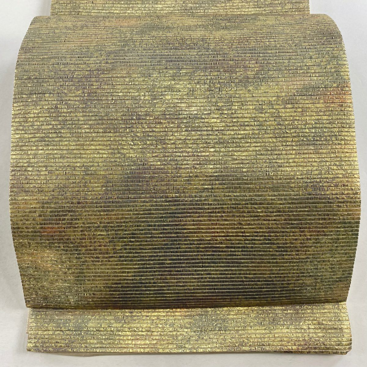 【美品】 袋帶 秀品級 漸層圖案 金銀彩 金金箔 金色 大鼓圖案 純蠶絲