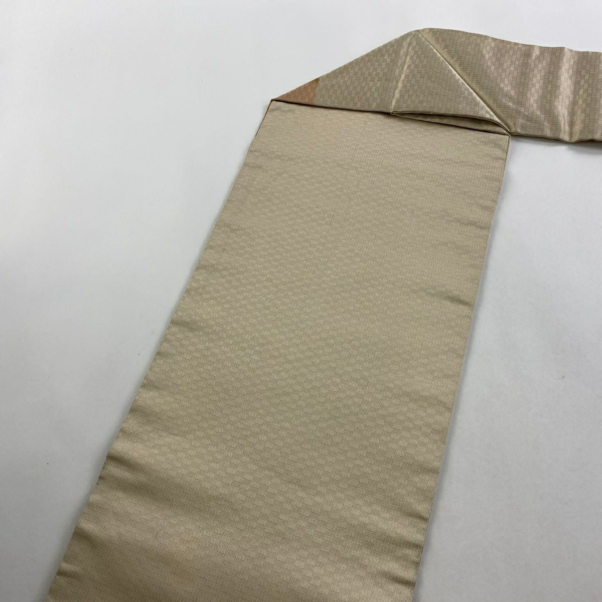 名古屋帶 秀品級 菊花 楓 刺繡 金彩裝飾 淺茶 純蠶絲