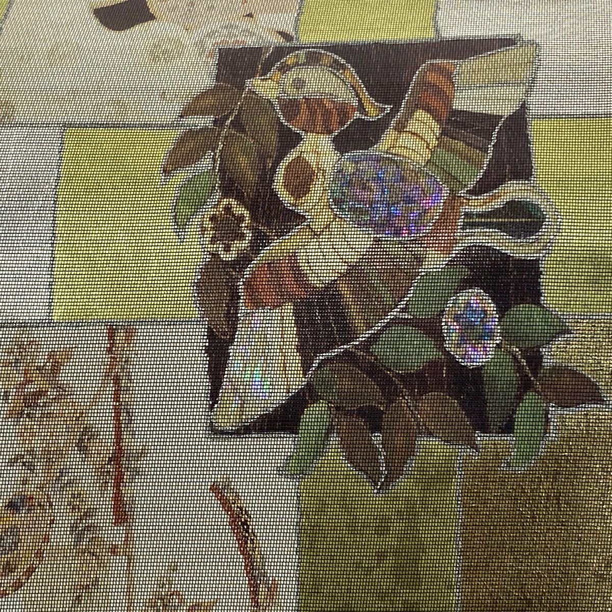 【庫存清倉】 【美品】 袋帶 名品級 花喰鳥 草花紋紋 金金箔 淺綠色 大鼓圖案 純蠶絲