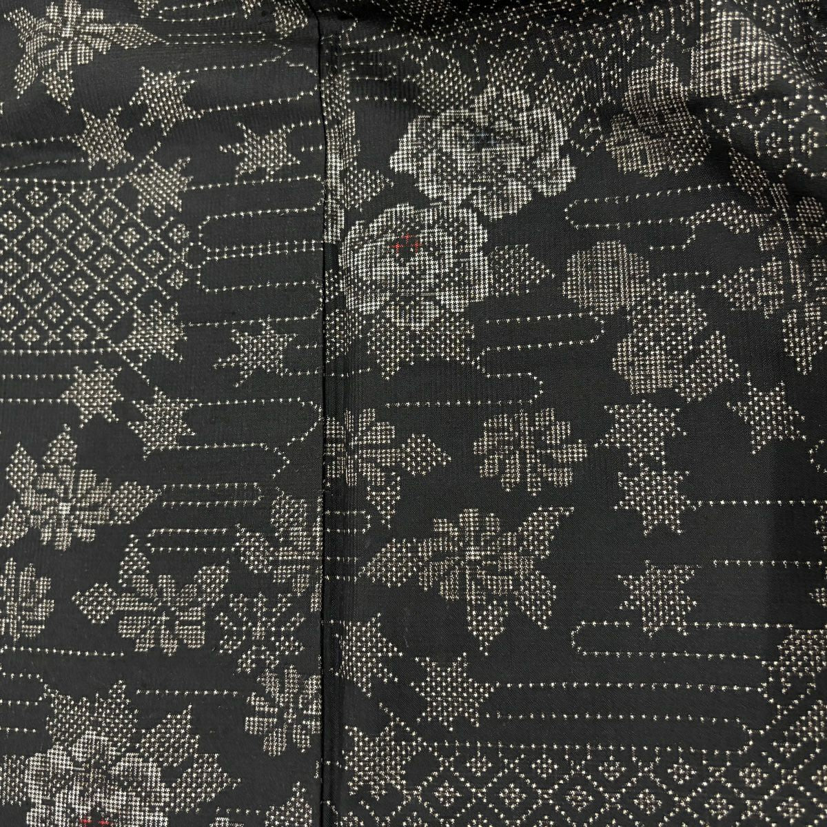 【美品】 紬織織 身長159cm 袖長64cm M 雙層 草花紋紋 霞 焦茶 純蠶絲 秀品級