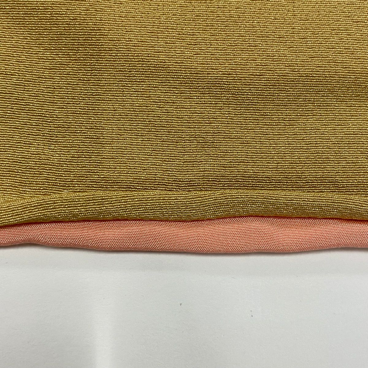 【美品】 付下 身長160.5cm 袖長62cm S 雙層 色紙 草花紋紋 相良刺繡 漸層 淺橙 純蠶絲 優品級