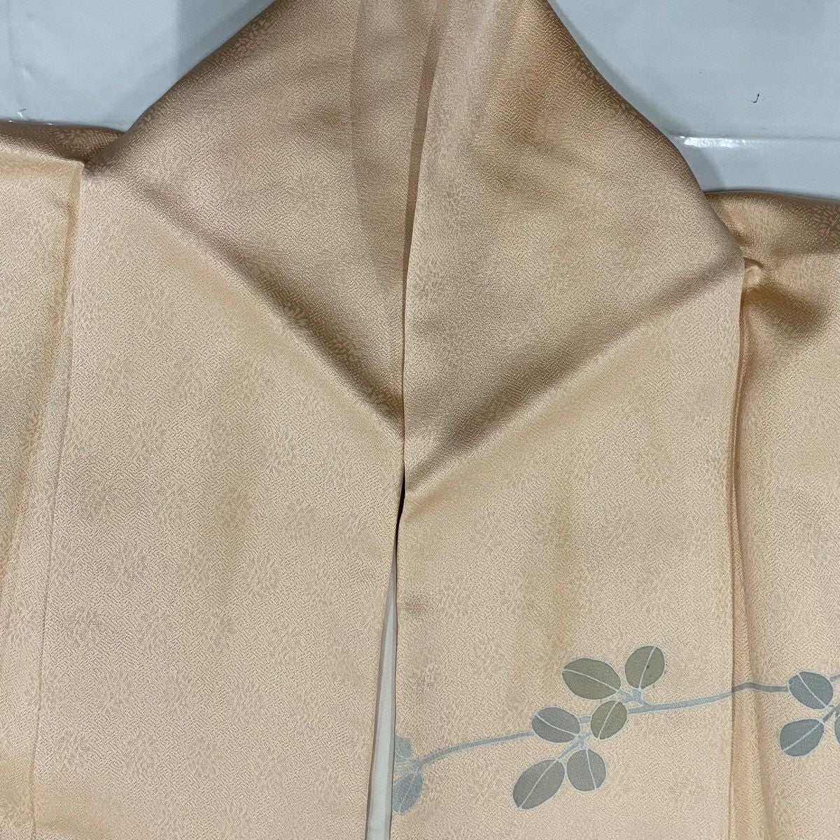 訪問服 身長154cm 袖長62cm S 雙層 花車 ヱ霞 金銀彩 染分 薄橙色 純蠶絲 秀品級