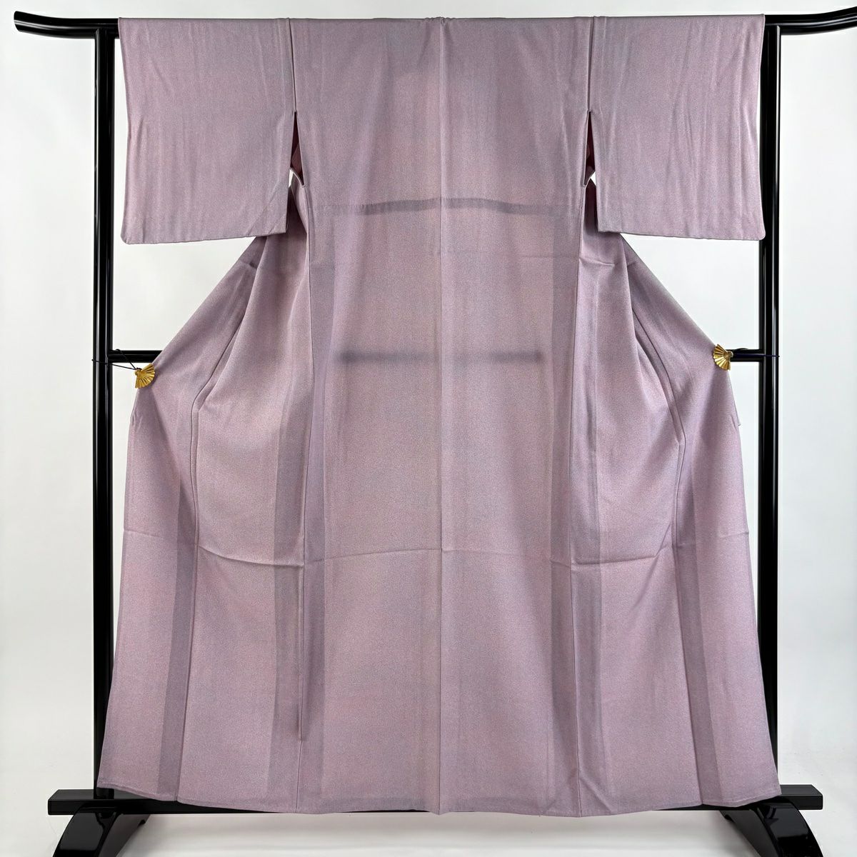 【美品】 小紋 身長160cm 袖長63cm S 單層 幾何學 薄紫 純蠶絲 優品級