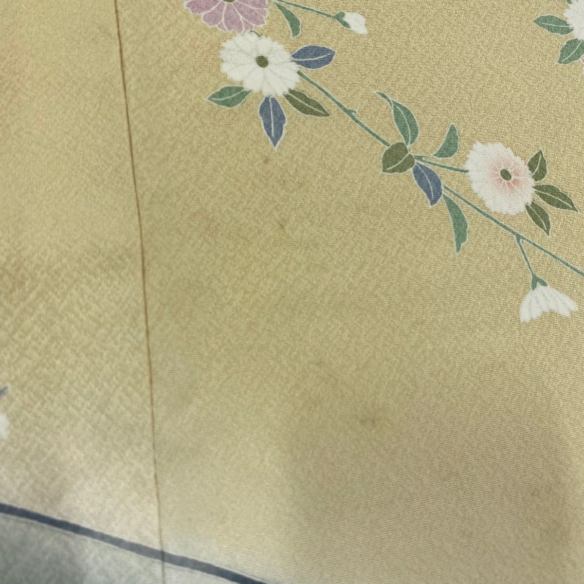 訪問服 身長153cm 袖長63cm S 雙層 菊花 枝梅花 漸層 薄茶 純蠶絲 名品級