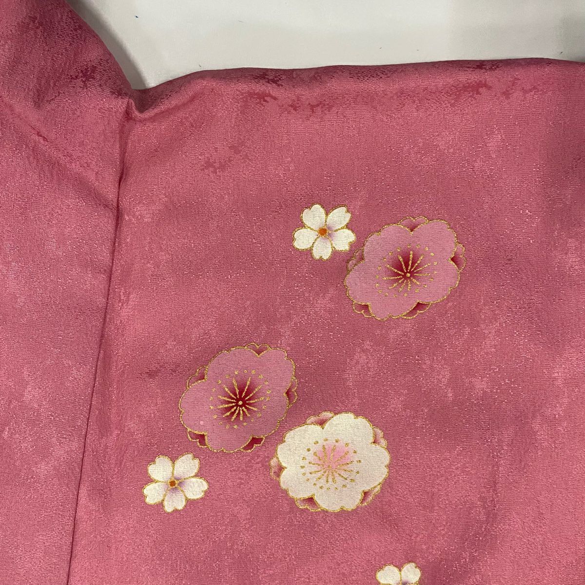 【美品】振袖禮服 身長157cm 袖長67.5cm L 雙層 鈴乃屋 櫻 手毬 金銀彩 漸層 粉紅 純蠶絲 名品級