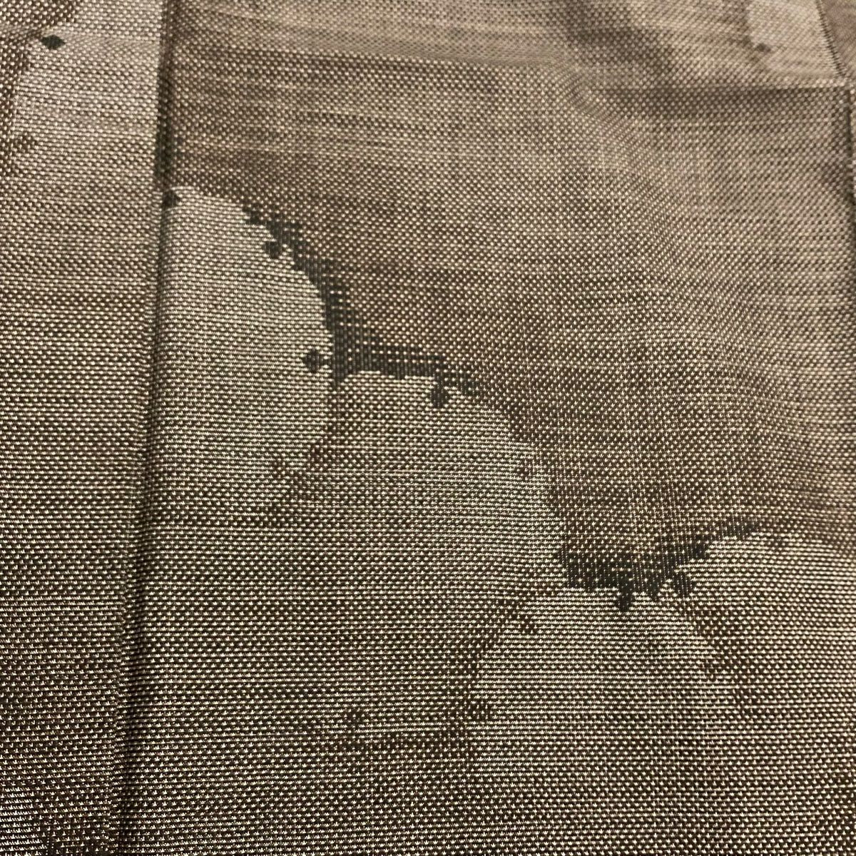 【美品】 紬織 身長155.5cm 袖長63cm S 雙層 雪輪 焦茶 純蠶絲 秀品級